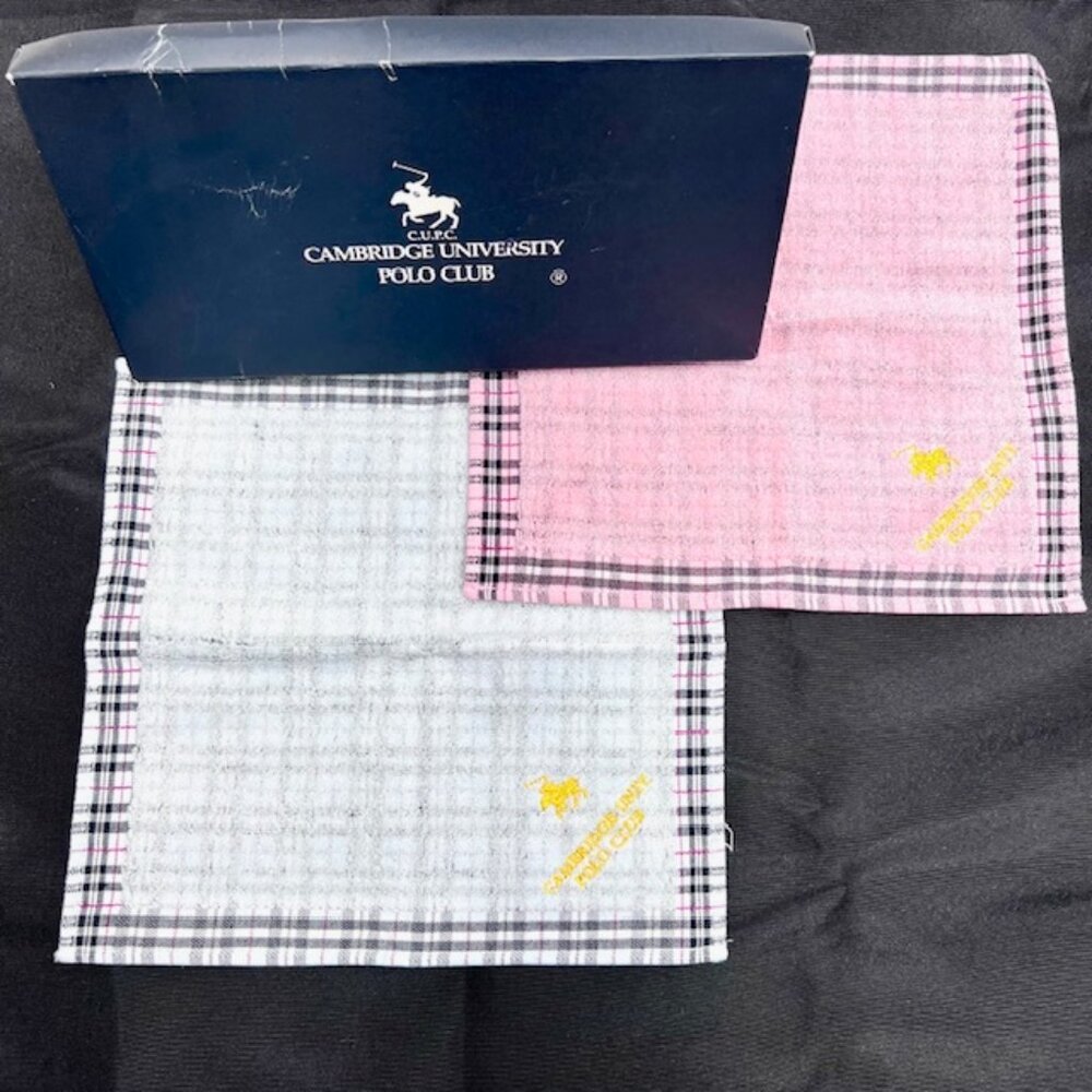 Gift Set Cambridge University Polo Club Hand Towel Pink blue check embroide(84)